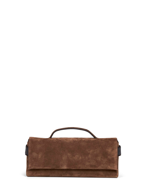 Top-Handle Clutch Bag Caramel Brown Leather Handbags