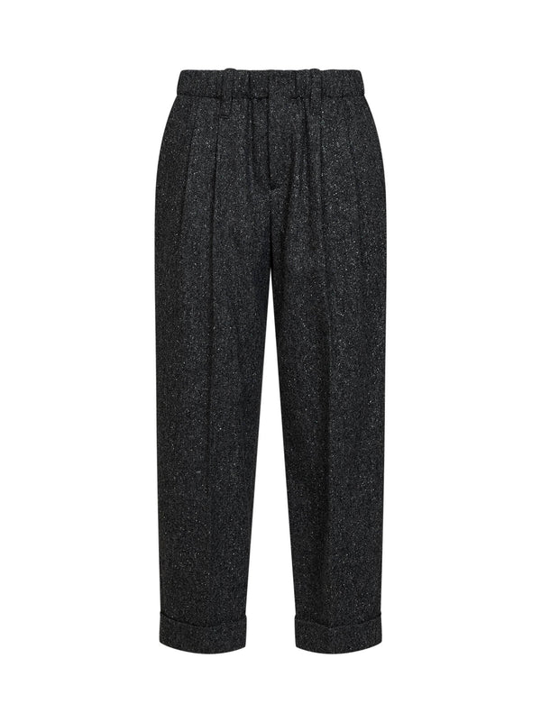 Trousers Donegal Wool Black Virgin