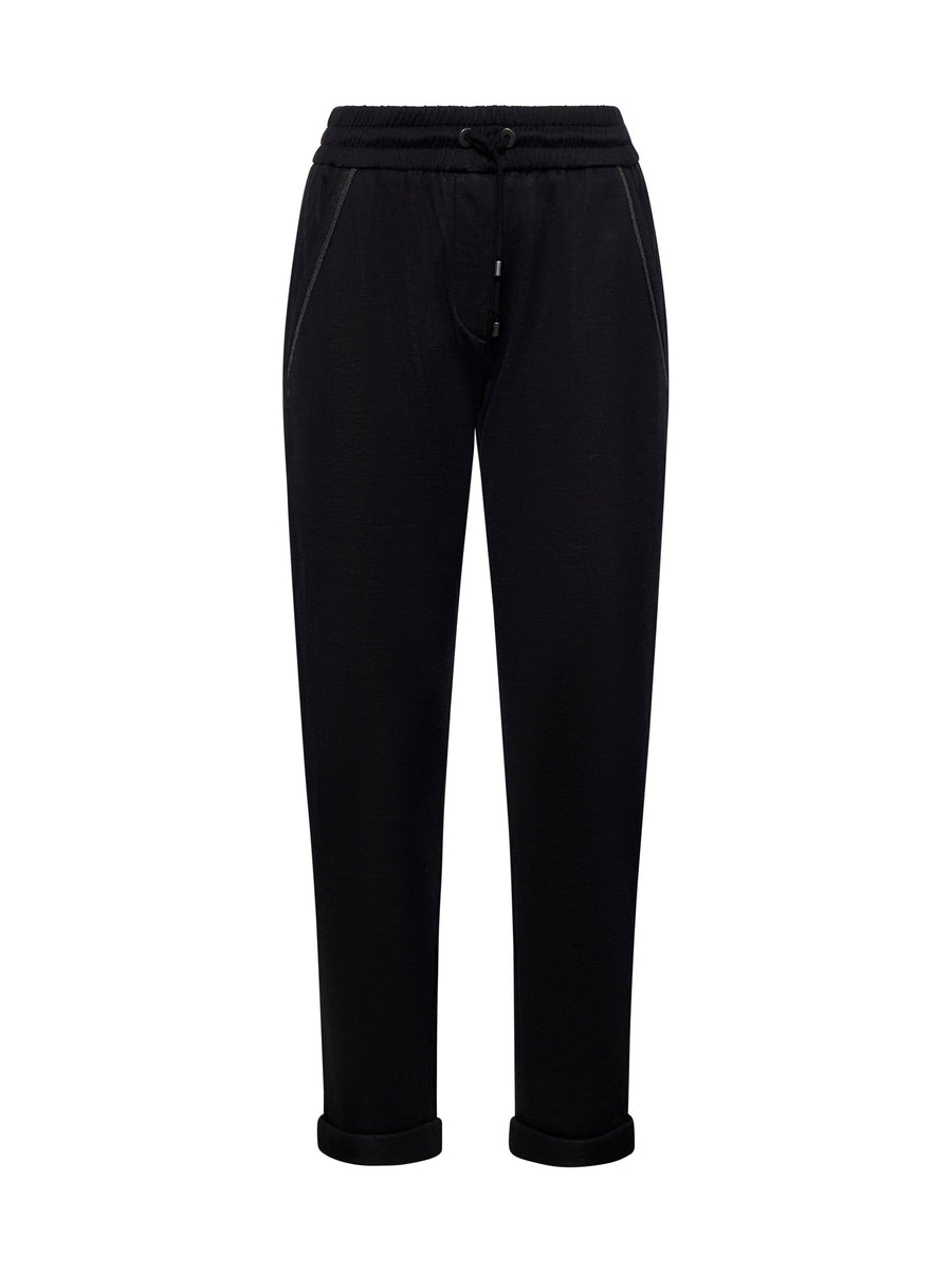 Jogging Trousers Cotton-Silk Black