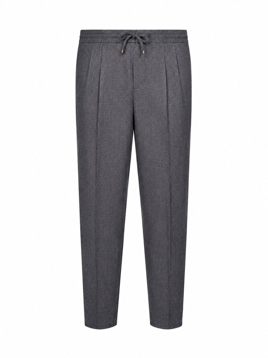 Drawstring Trousers Medium Grey Virgin Wool