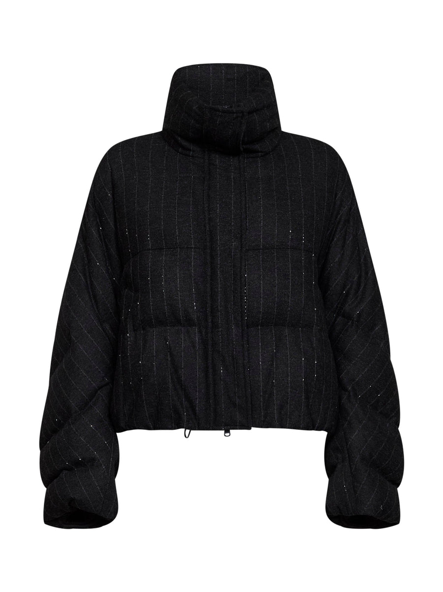 Puffer Jacket Anthracite Wool-Blend Grey