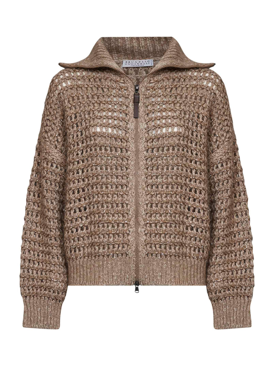 Cardigan Seige Soft Wool-Cashmere Beige Lambswool Cardigans
