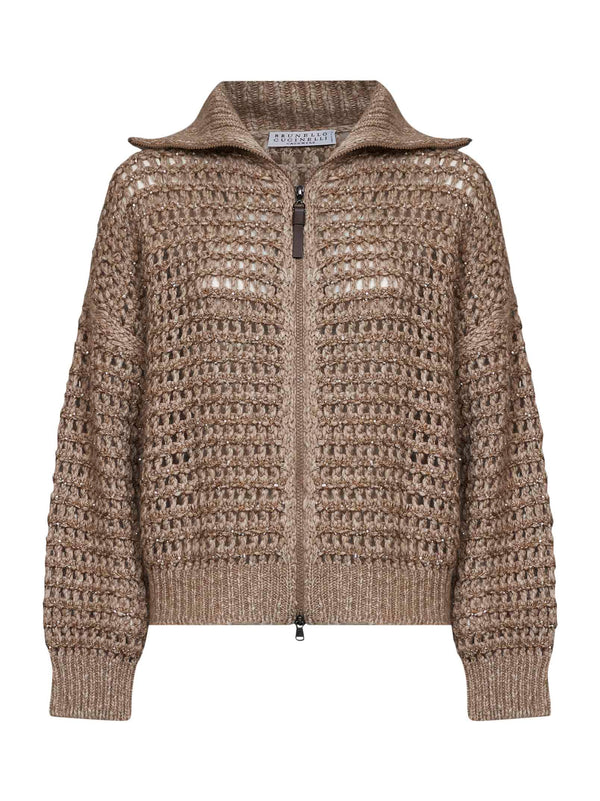 Cardigan Seige Soft Wool-Cashmere Beige Lambswool Cardigans