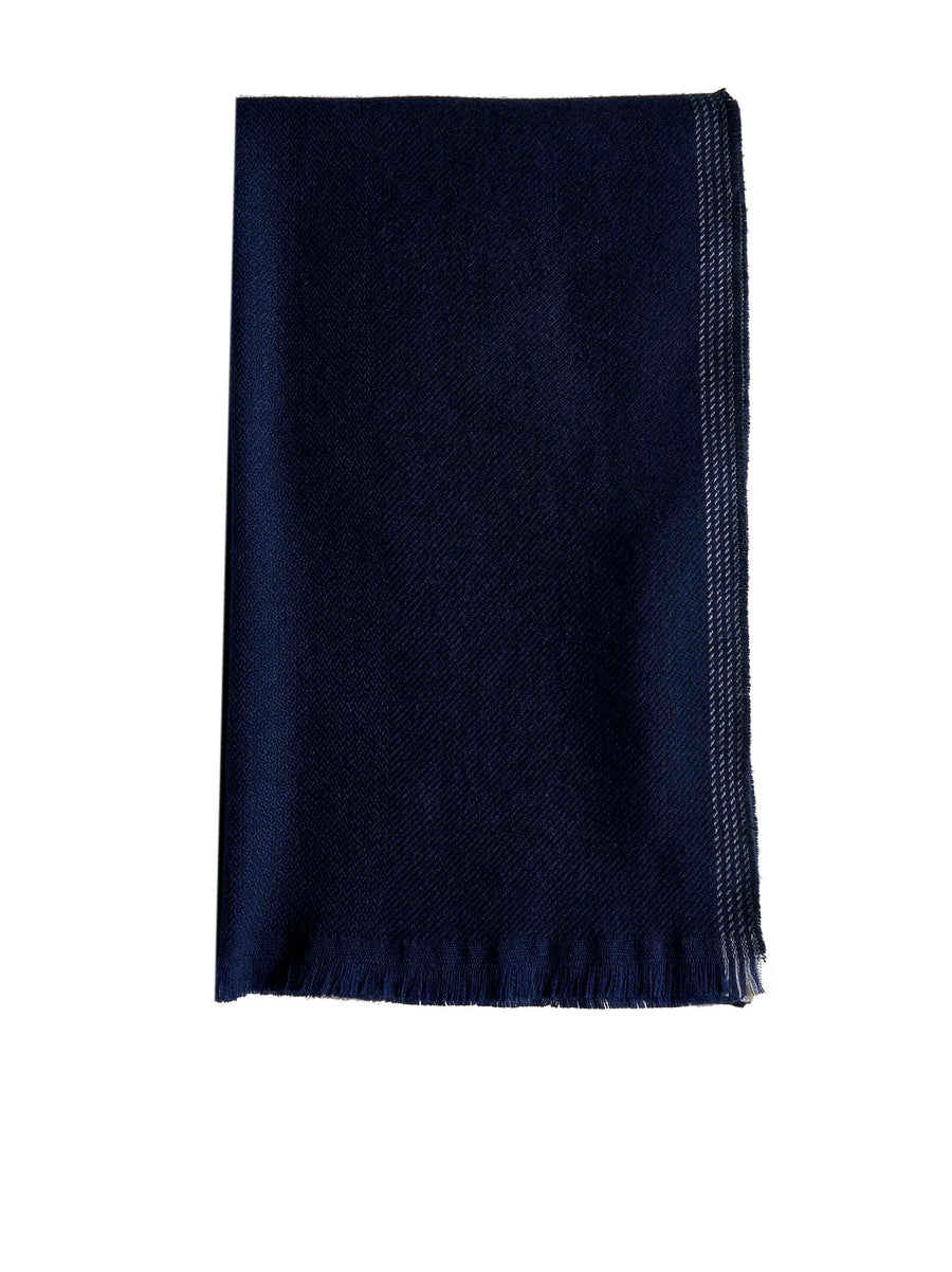 Scarf Navy Blue Wool-Cashmere