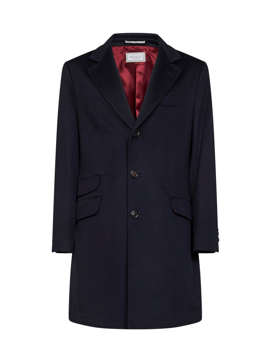 Coat Navy Blue Virgin Wool