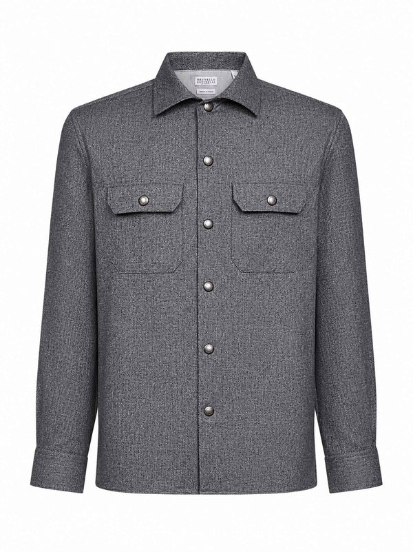 Overshirt Virgin Wool Grey Shirt