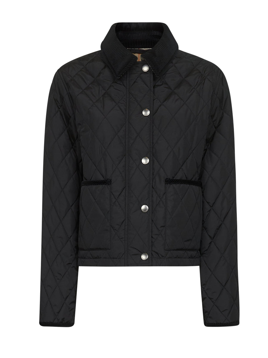 Jacket, Quilted Cropped Nylon Black Polyamide Bomber Jackets