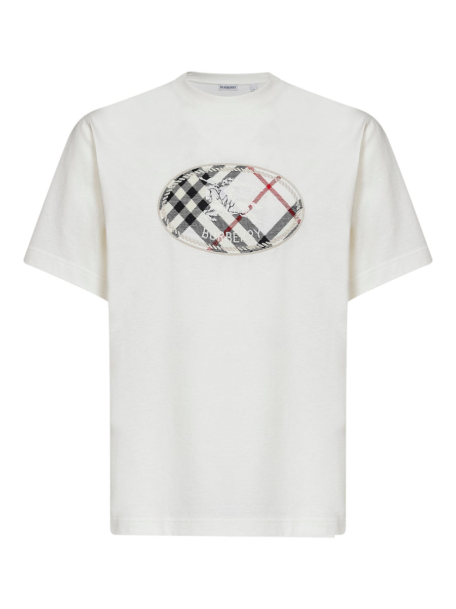 T-Shirt Knight Stamp Check Chalk White Cotton T-shirts