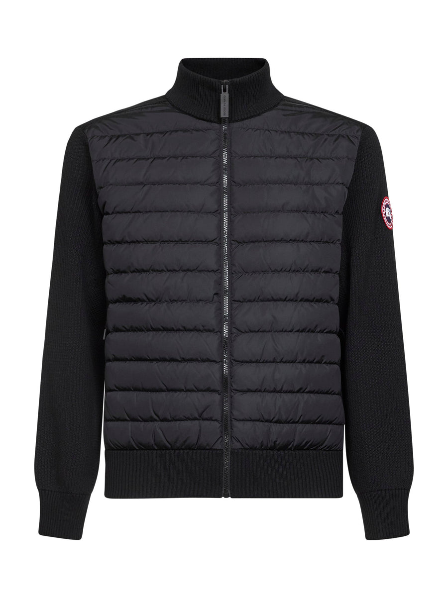 Knit Jacket Hybridge Black Merino Wool Bomber