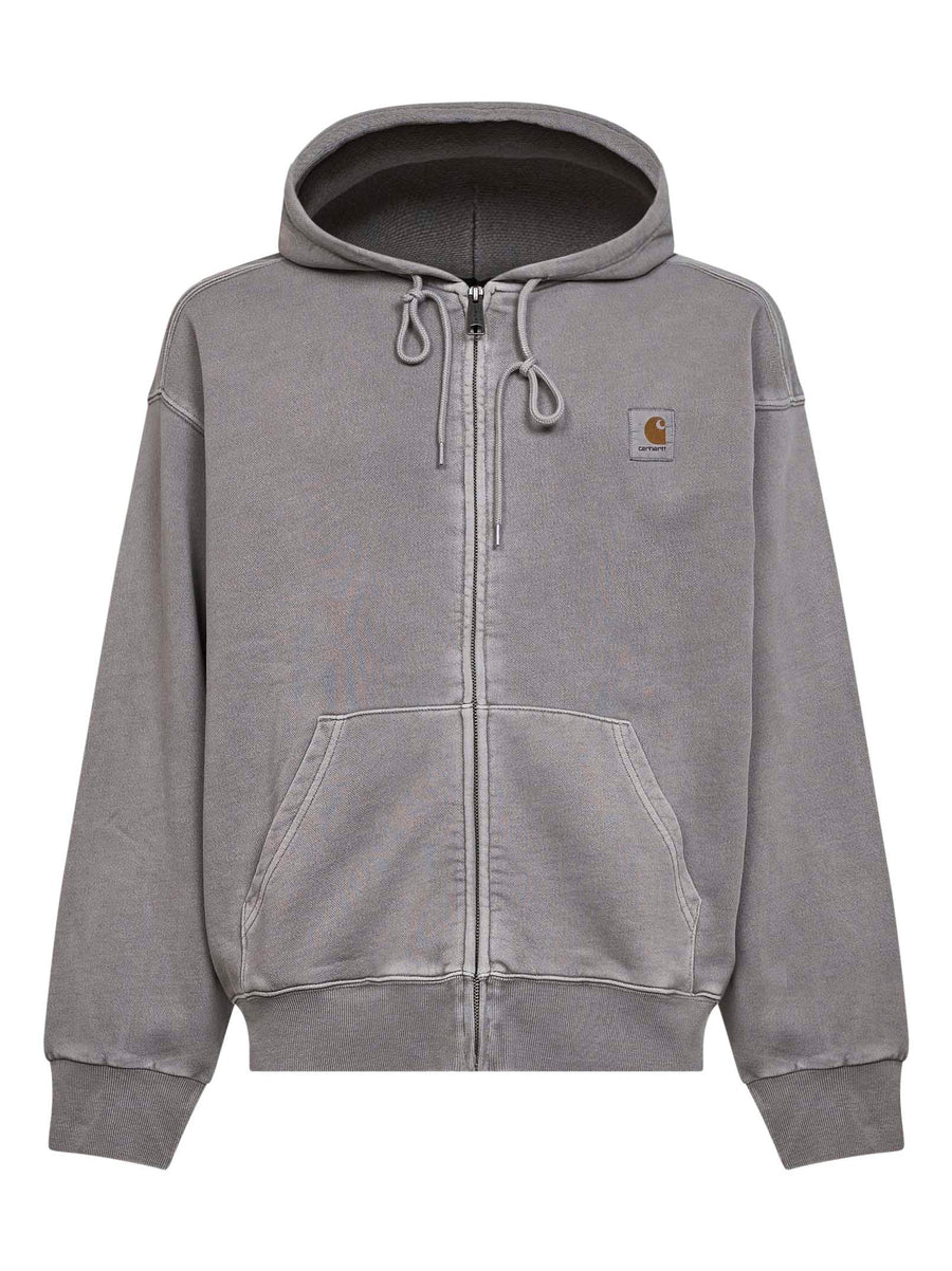 Zip-Up Hoodie Nelson Grey Cotton Sweatshirts