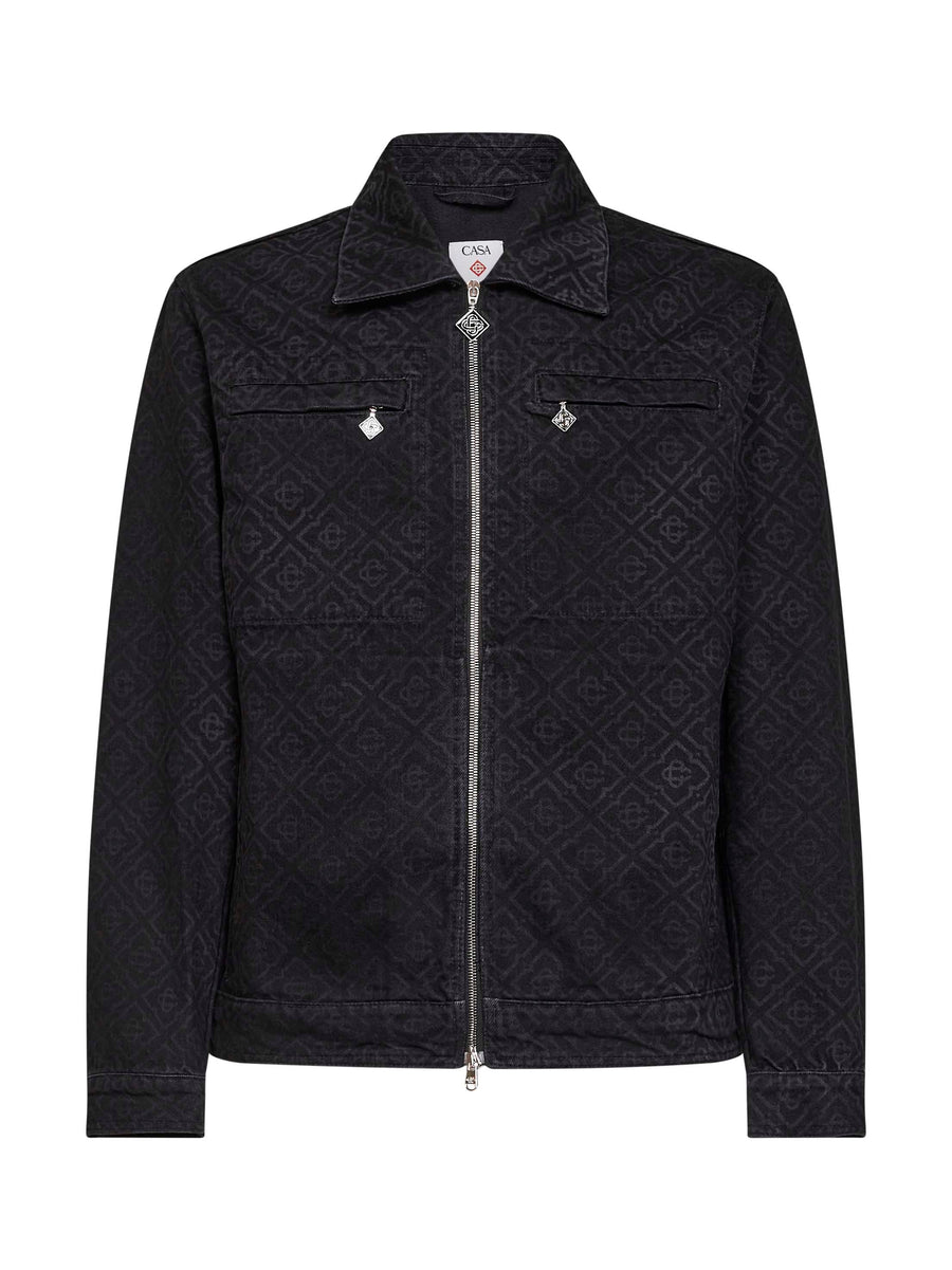 Bomber Jacket Black Cotton Denim