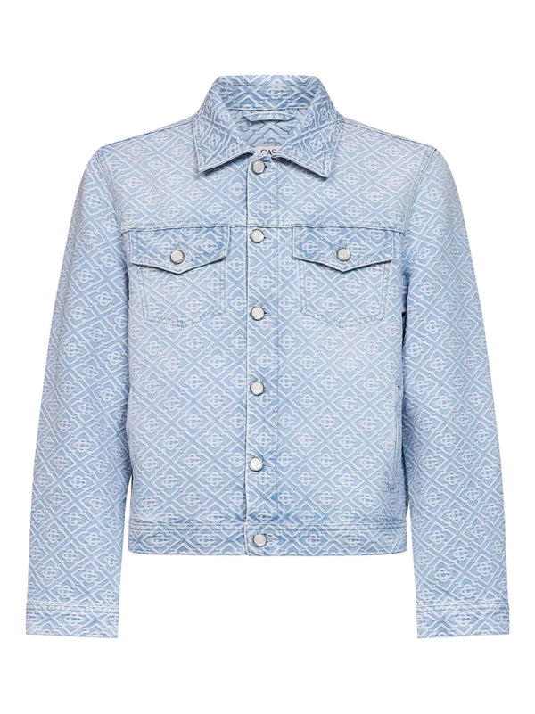 Bomber Jacket Light Blue Denim Cotton