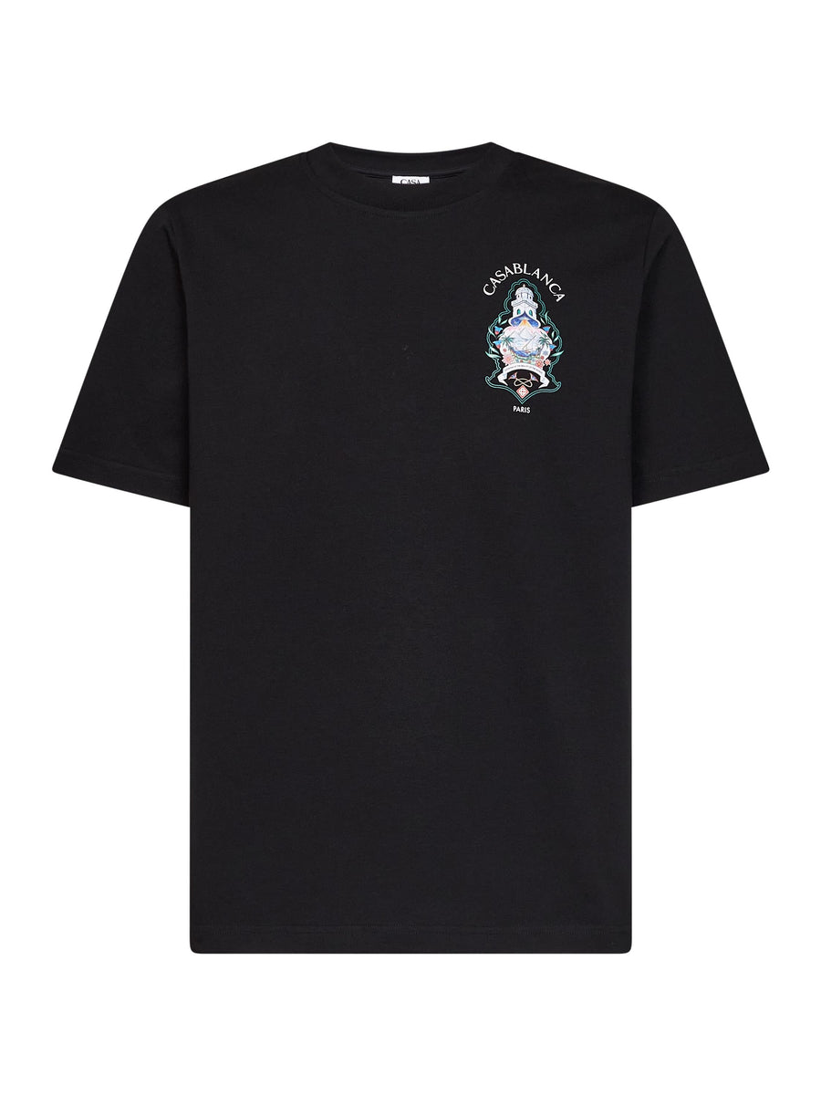 T-Shirt Hotel Emblem Black Cotton Jersey Organic T-shirts