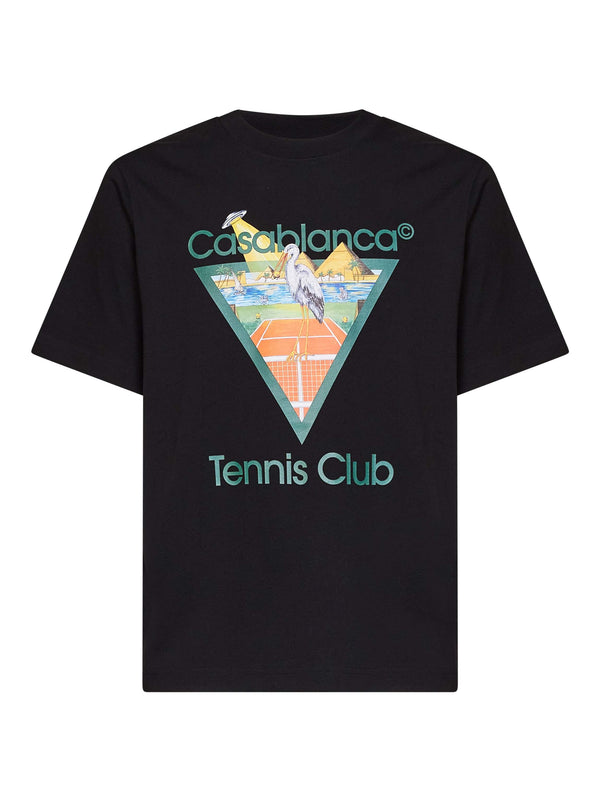T-Shirt Tennis Club Pyramid Black Organic Cotton T-shirts