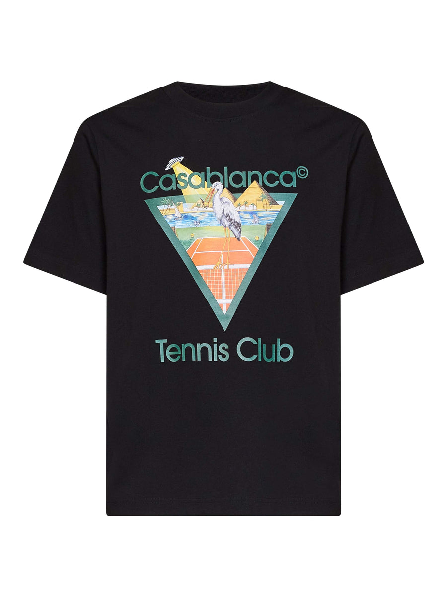 T-Shirt Tennis Club Pyramid Black Organic Cotton T-shirts