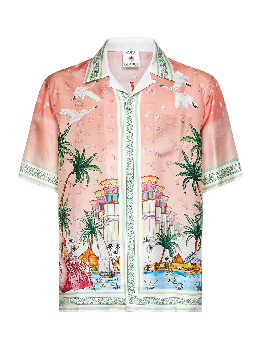 Short-Sleeve Shirt Ethereal Pink Silk