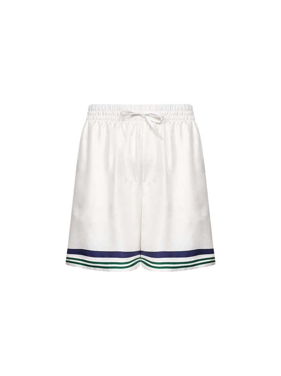Shorts Hotel Emblem White Silk