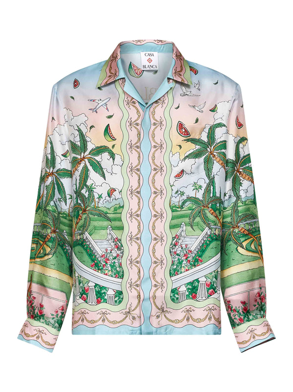 Silk Shirt Multicolour Print