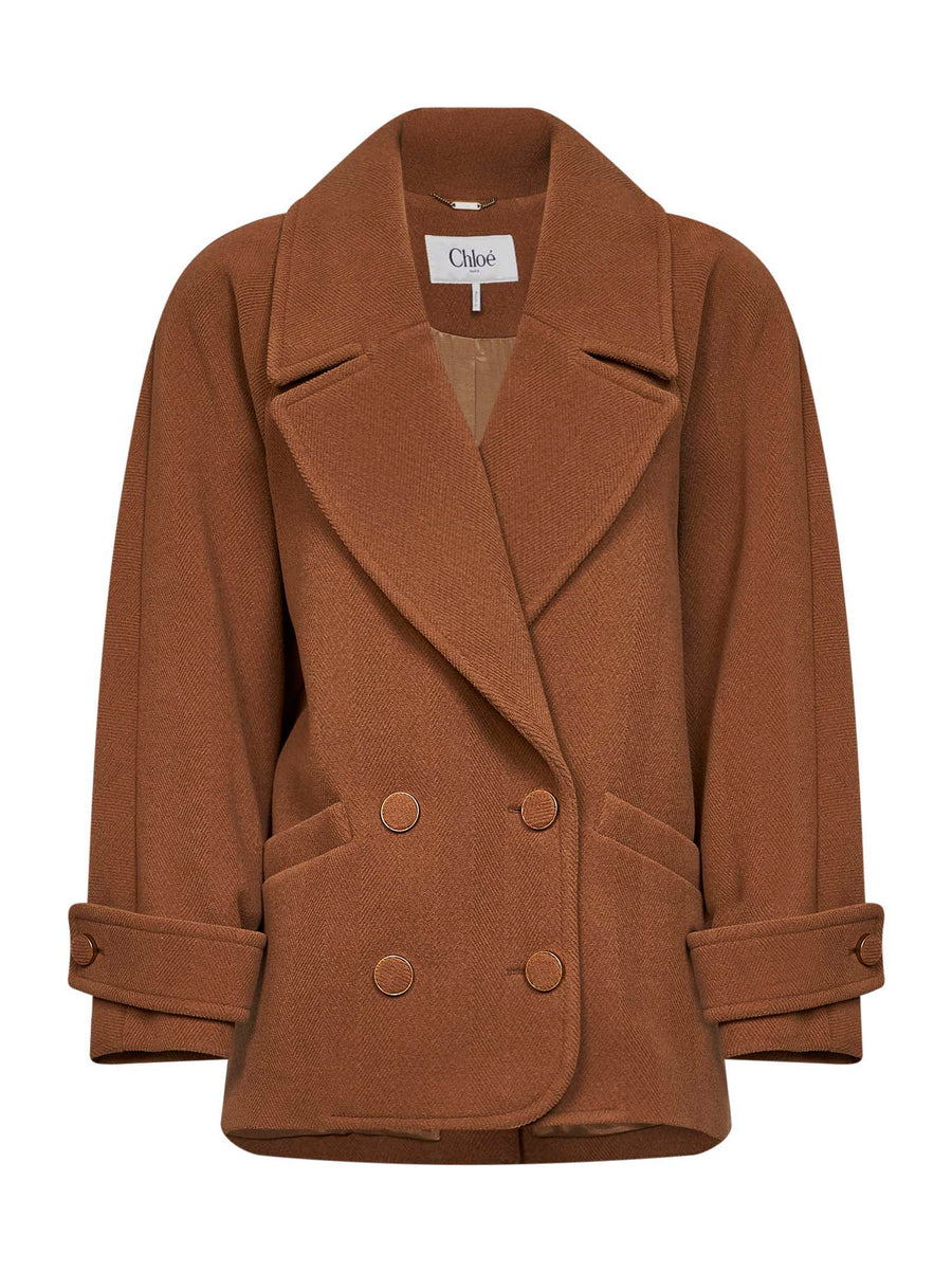 Short Wool Coat Dusty Camel Virgin