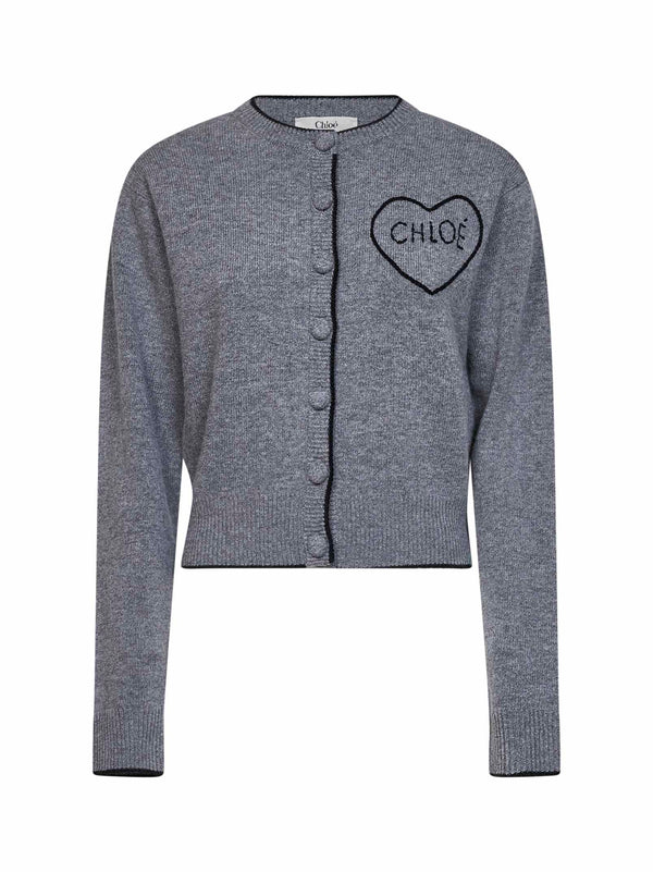 Cardigan Wool-Cashmere Grey Cardigans