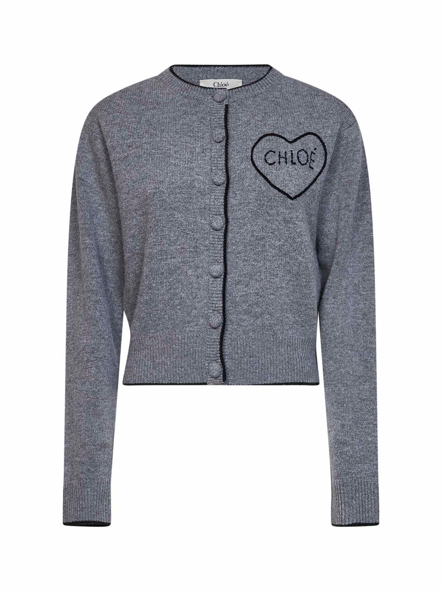 Cardigan Wool-Cashmere Grey Cardigans