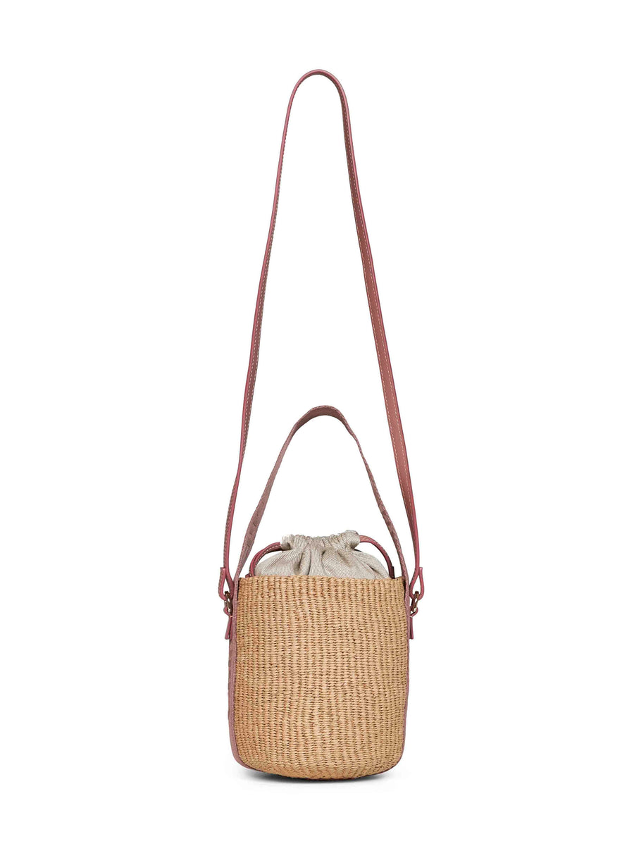 Small Basket Bag Woody Nougat Beige Paper Shoulder