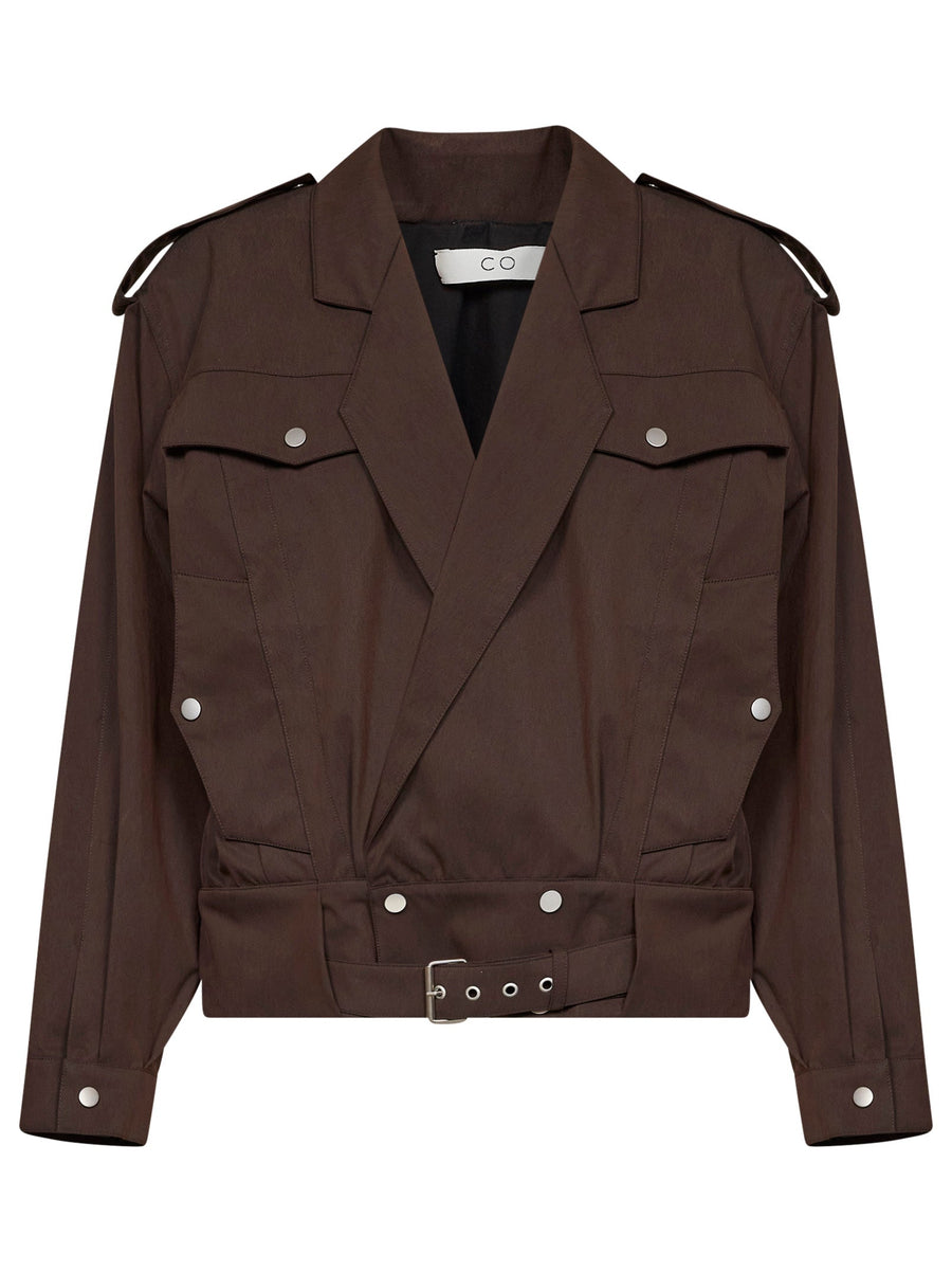 Sports Jacket Cotton Twill Brown Bomber