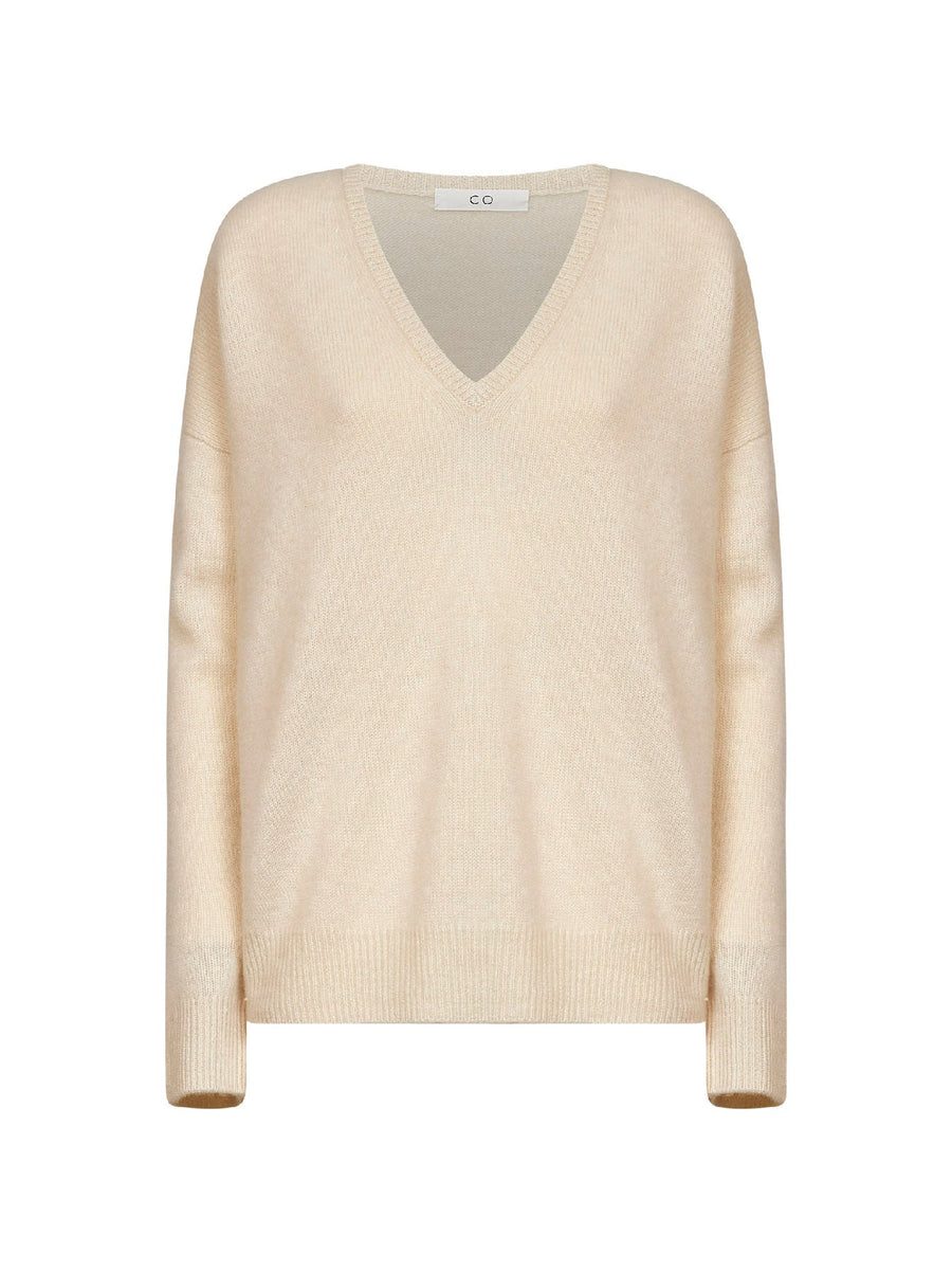 Sweater V-Neck Cashmere Beige