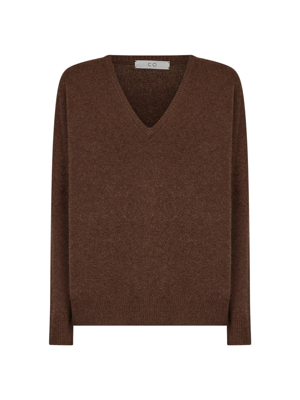V-Neck Cashmere Sweater Brown