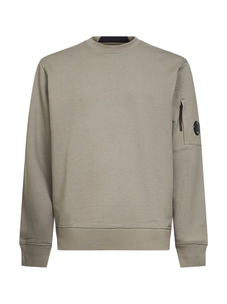 Crewneck Sweatshirt Lens Detail Mud Cotton Sweatshirts