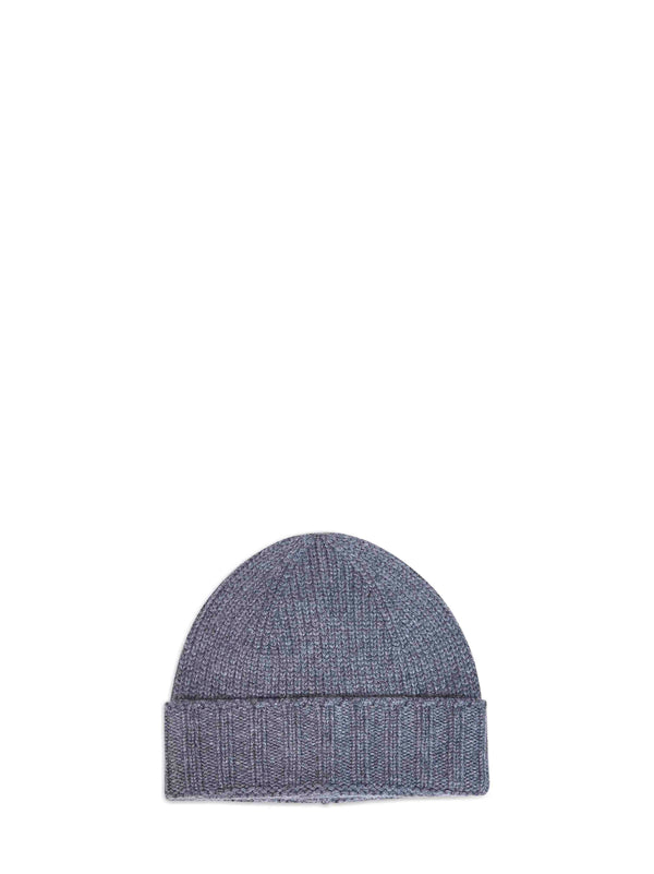 Knit Beanie Virgin Wool Ivory Grey Hat