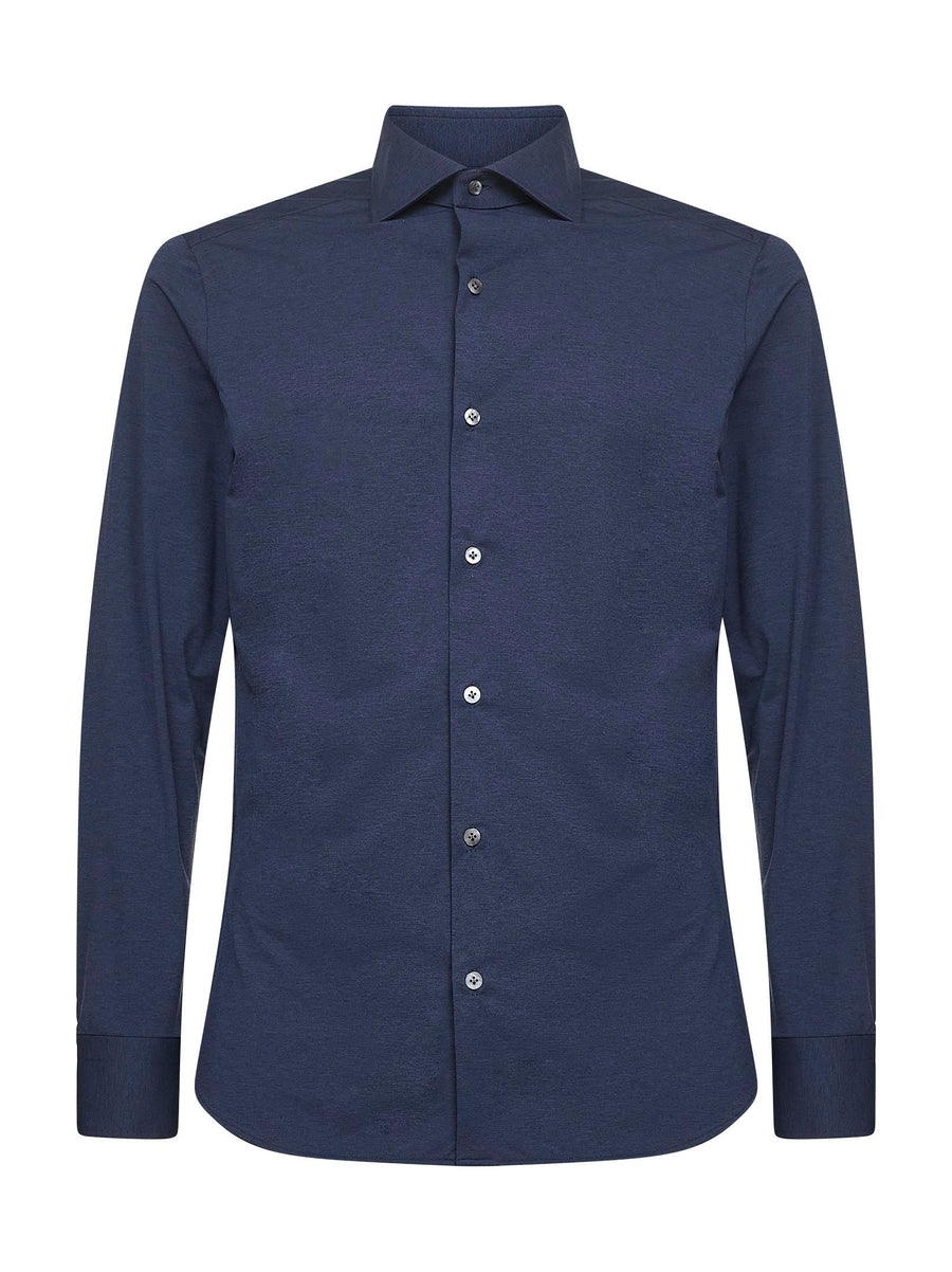 Shirt Blue Stretch Jersey Polyamide