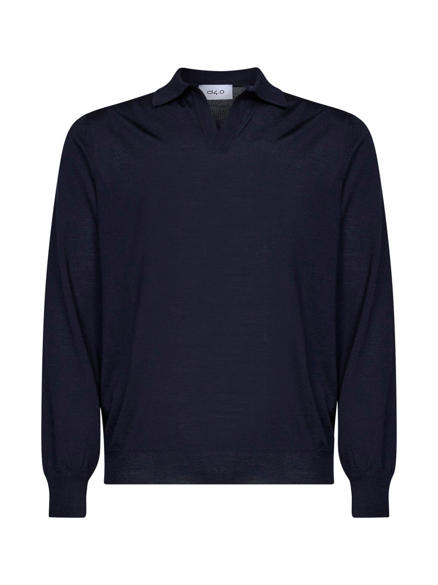 Polo Shirt Virgin Wool Blue