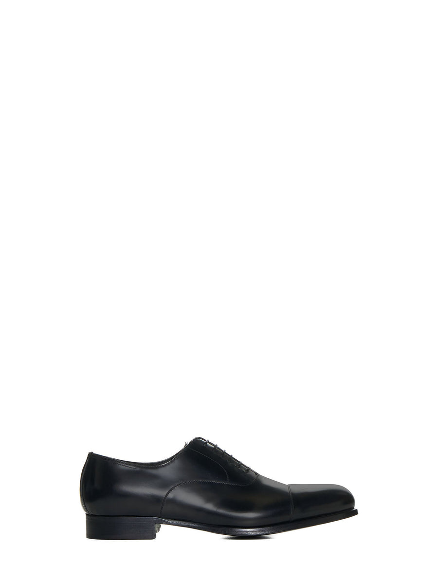 Leather Oxford Shoes Black Calf Lace-up