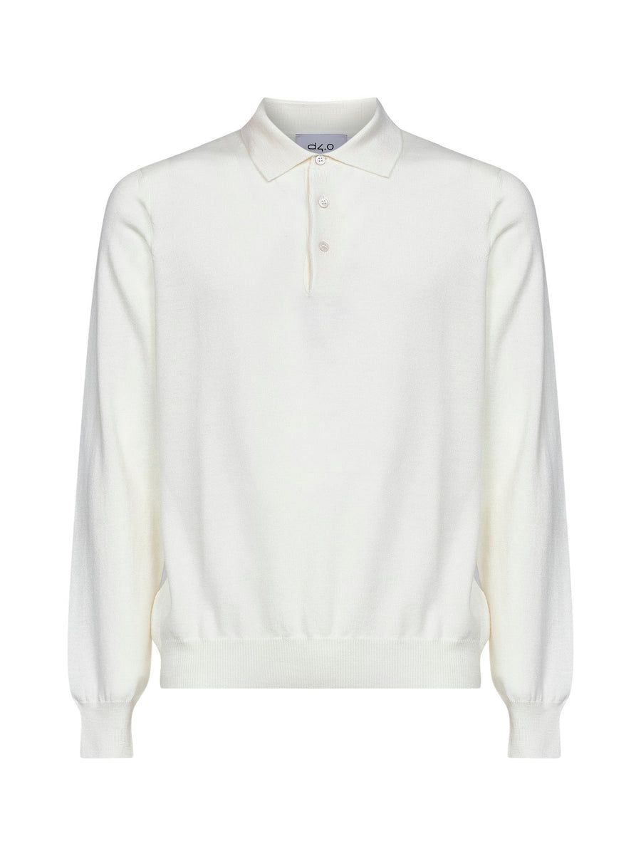 Polo Shirt Virgin Wool White