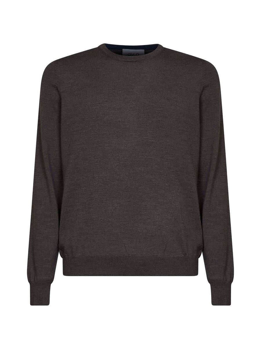 Crewneck Virgin Wool Sweater Brown