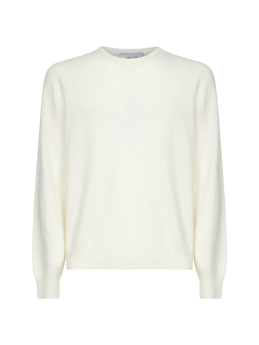 Crewneck Sweater Virgin Wool & Cashmere White