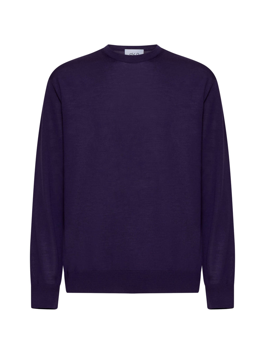 Crewneck Sweater Purple Virgin Wool