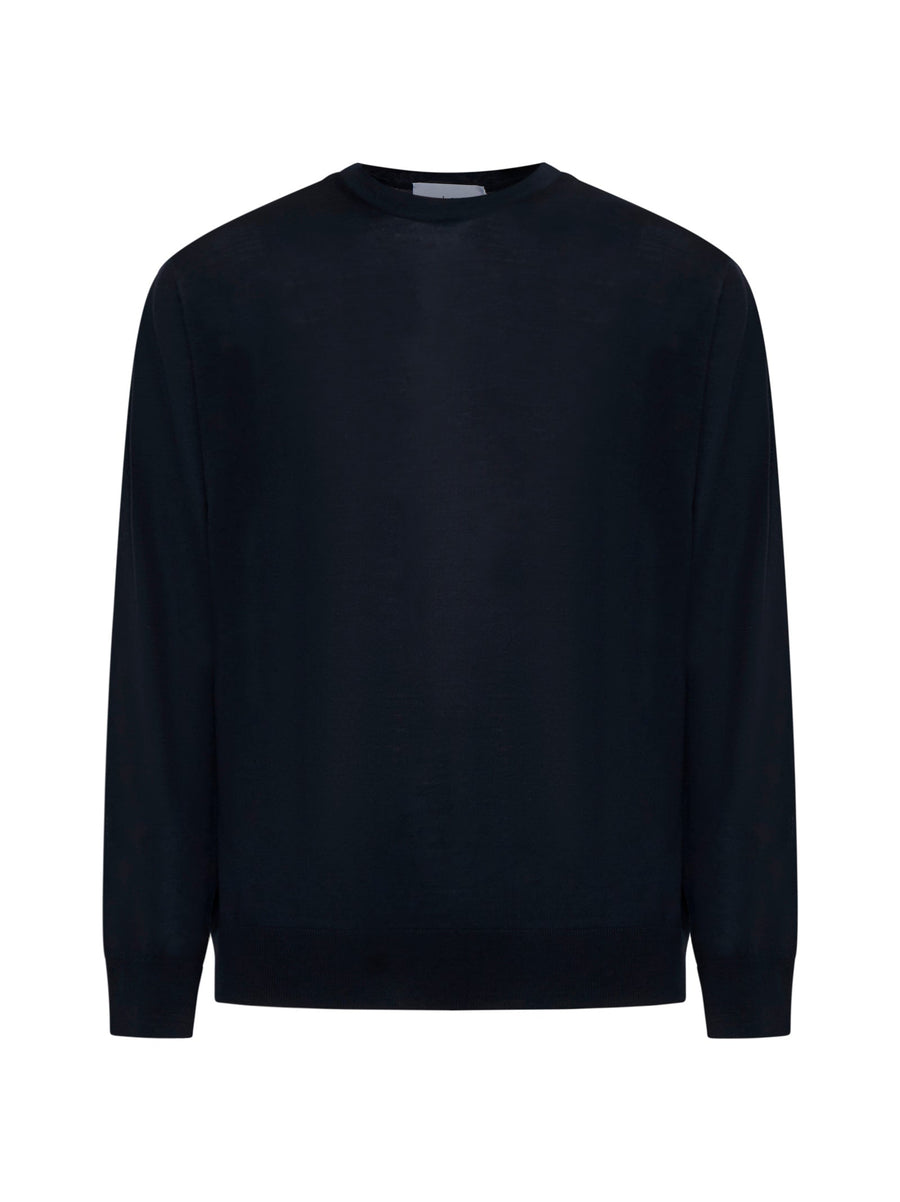 Crewneck Sweater Blue Virgin Wool