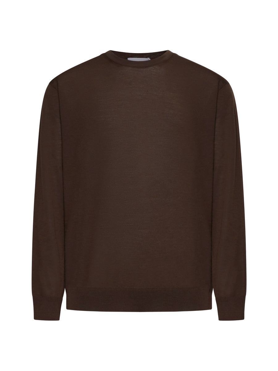 Crewneck Sweater Virgin Wool Brown