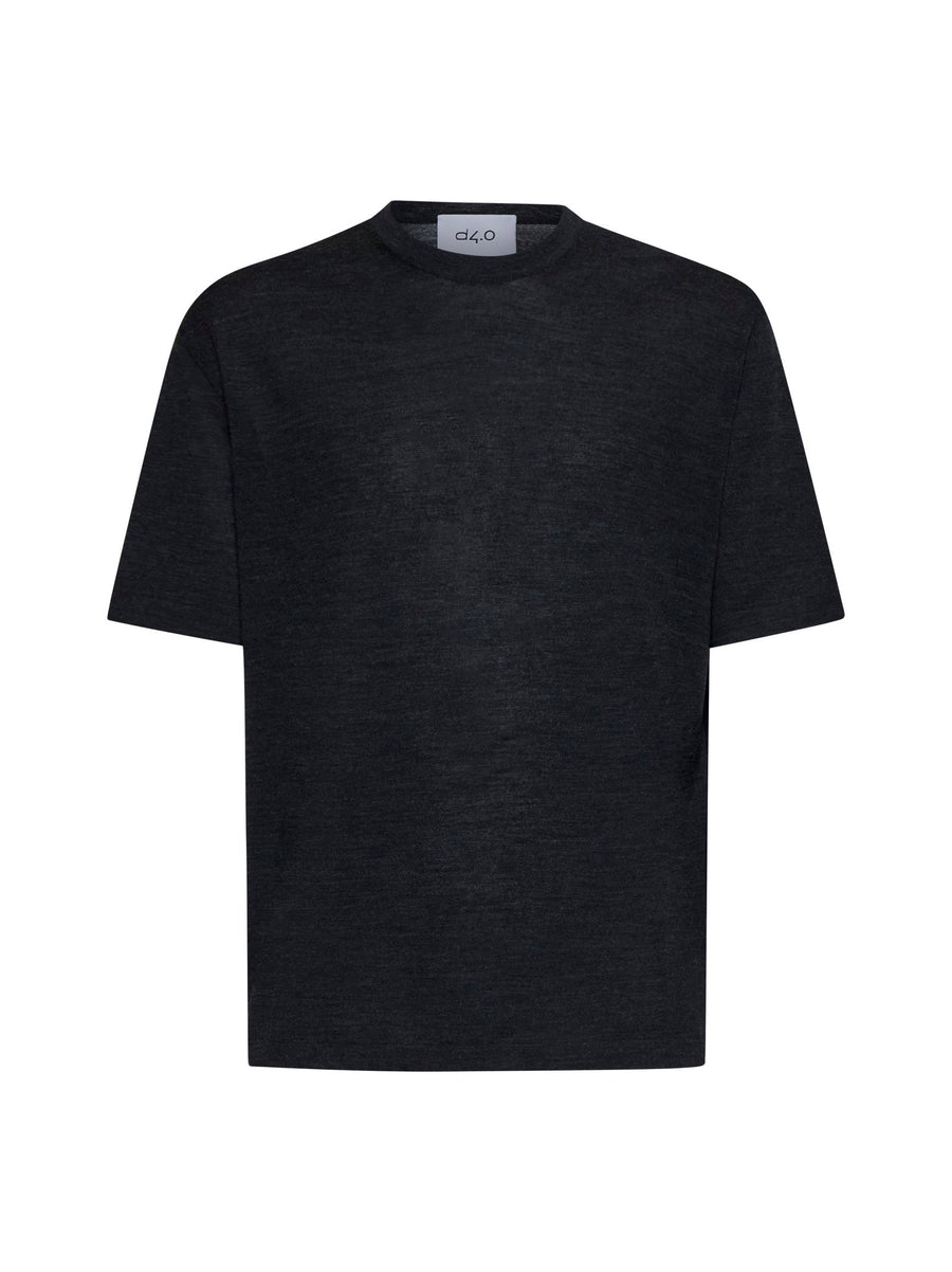 T-Shirt Charcoal Virgin Wool Grey T-shirts