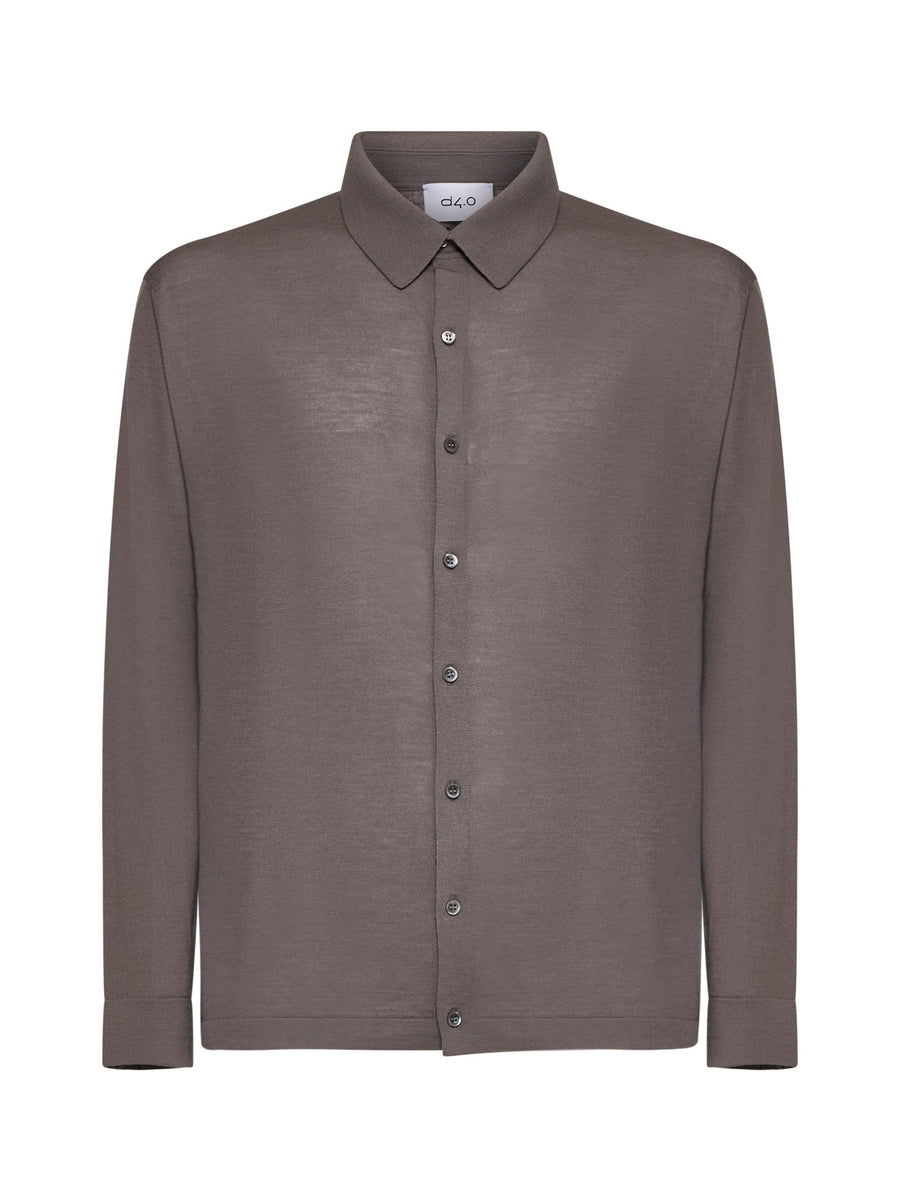 Knit Shirt Virgin Wool Grey