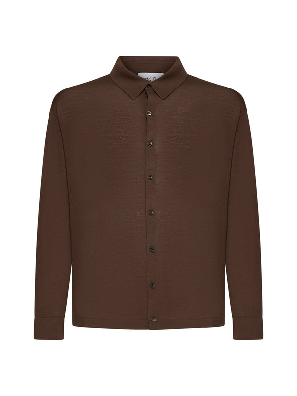 Knit Shirt Virgin Wool Brown