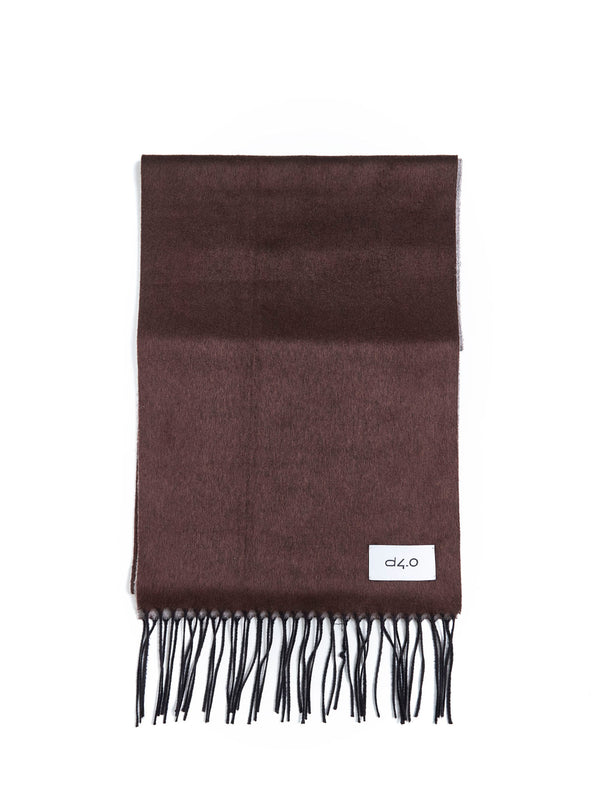 Scarf With Fringes Brown-Beige Brown/beige Silk