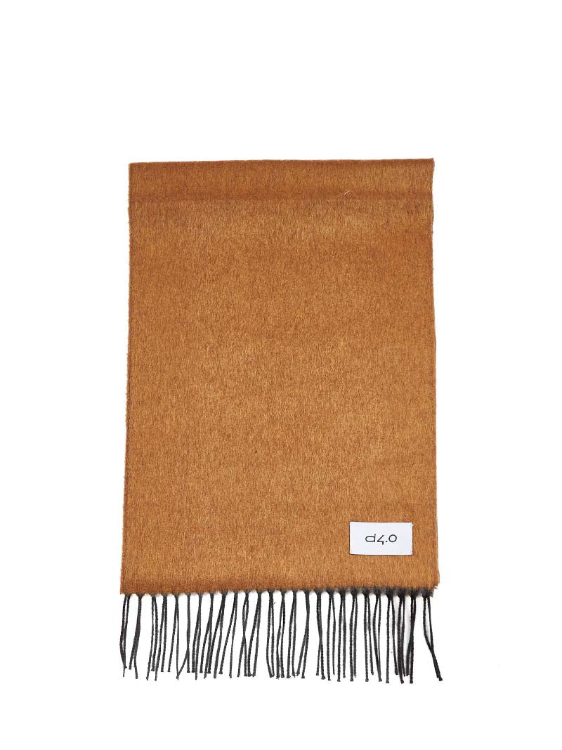 Scarf With Fringes Camel Silk