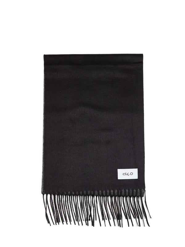 Fringed Scarf Black Silk Cashmere