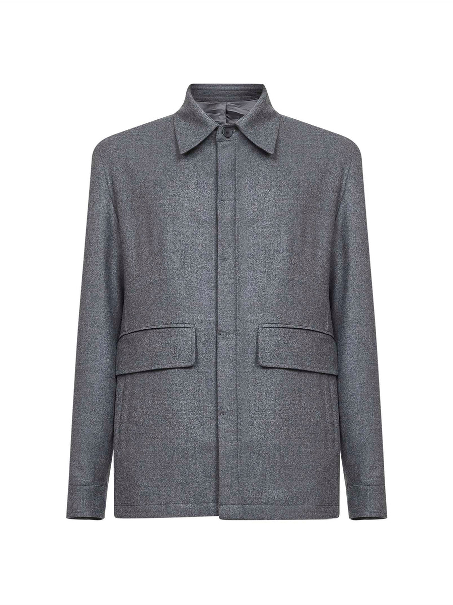 Shirt Jacket Chet Grey Virgin Wool Bomber