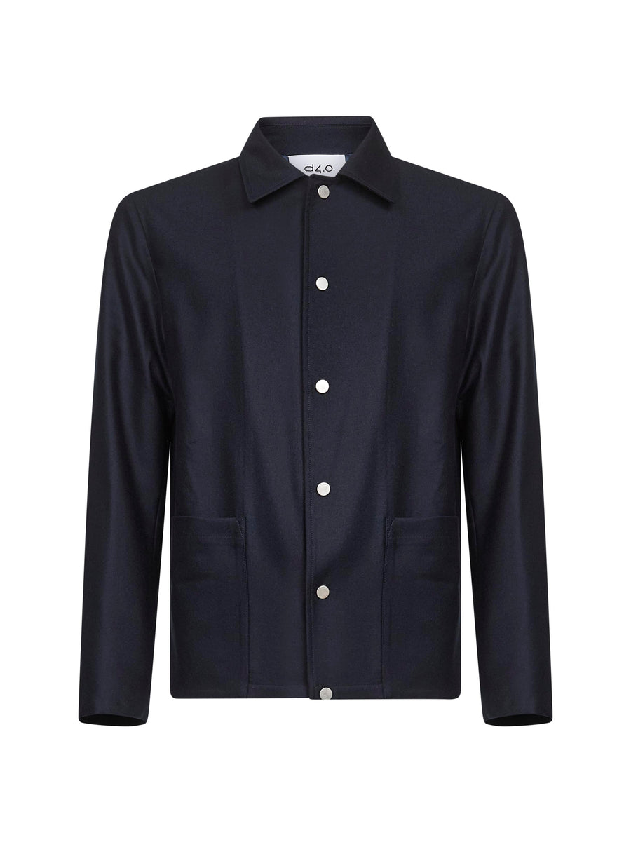 Chore Jacket Blue Virgin Wool Bomber