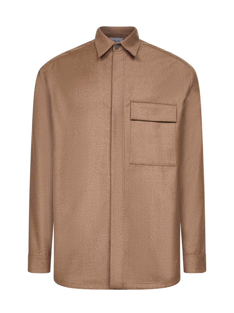 Shirt Jacket Beige Virgin Wool