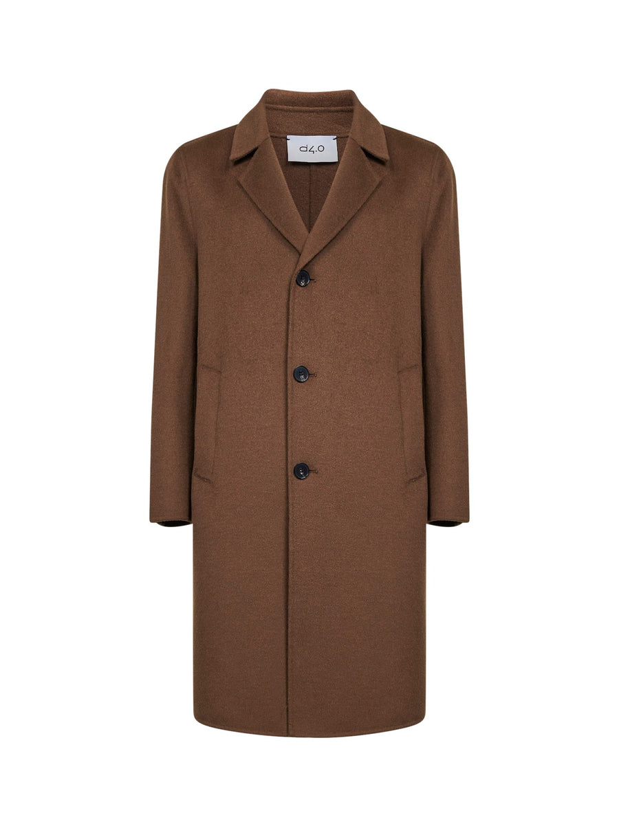Coat Single-Breasted Wool Brown